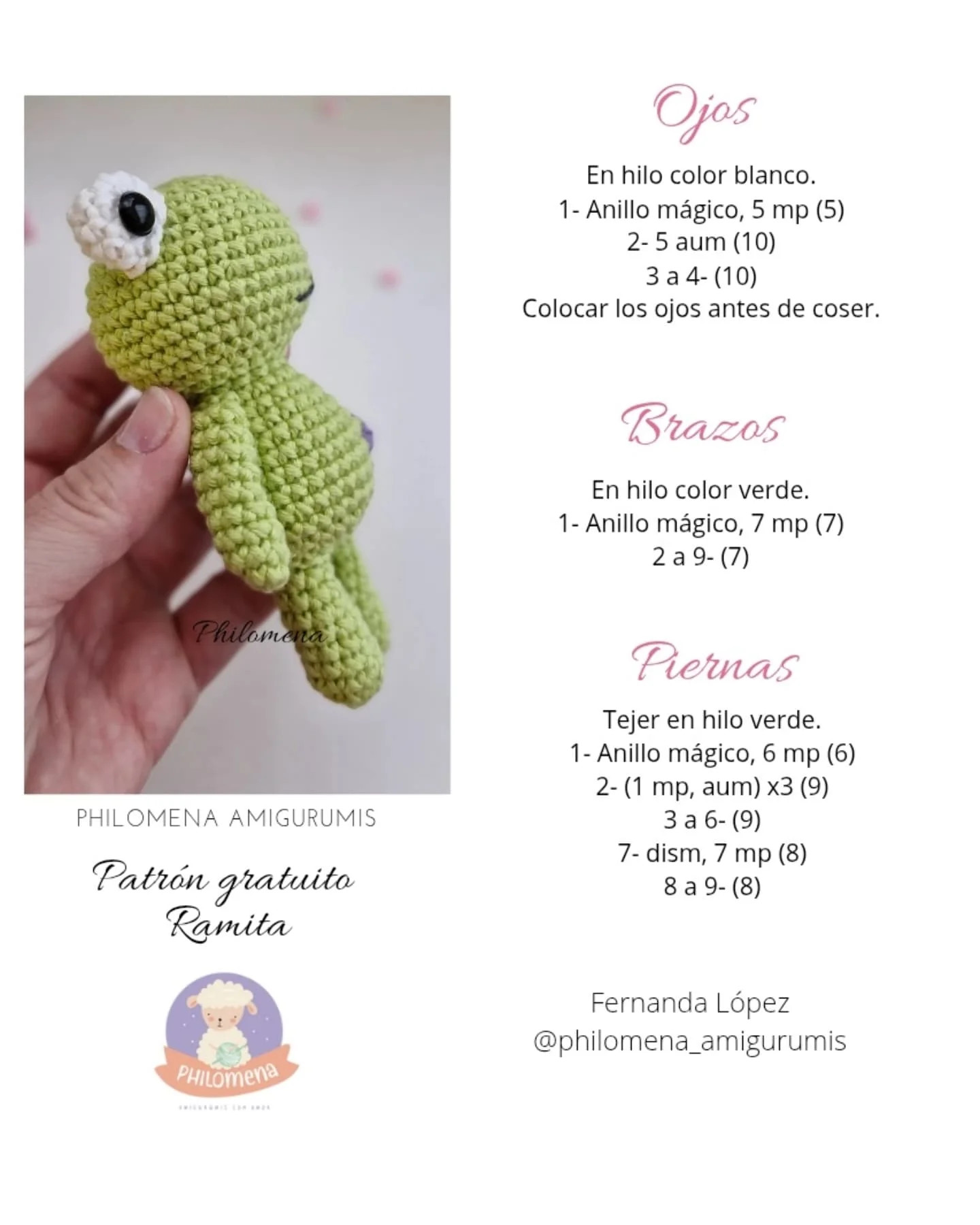 Ranita tejida a crochet: patrón gratuito