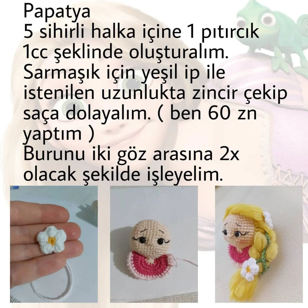 Rapunzel Amigurumi: Ücretsiz Tığ İşi Şeması