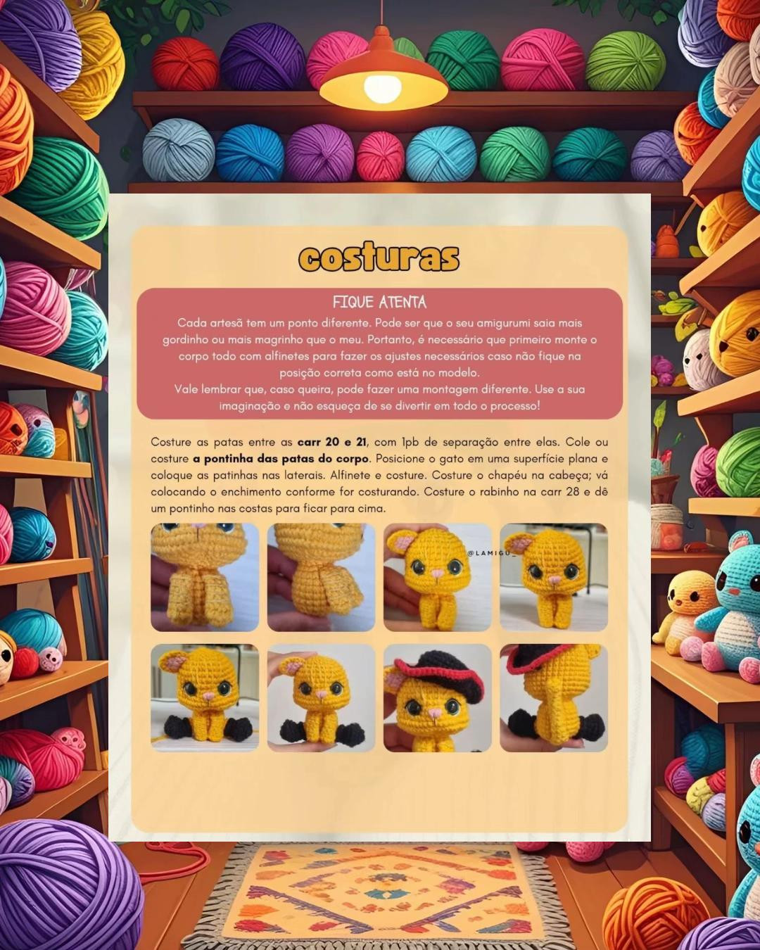 Receita grátis amigurumi Gato de Botas