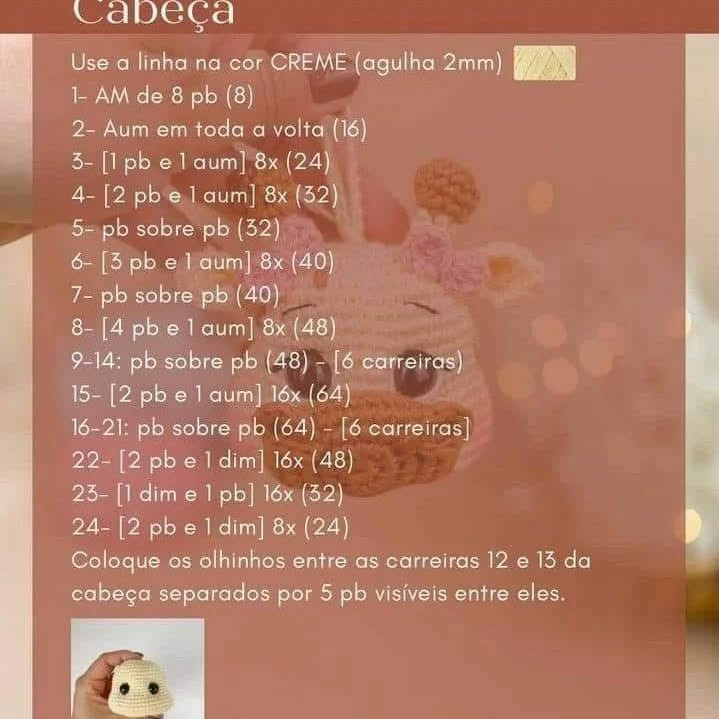 Receta gratuita amigurumi Jirafa llavero