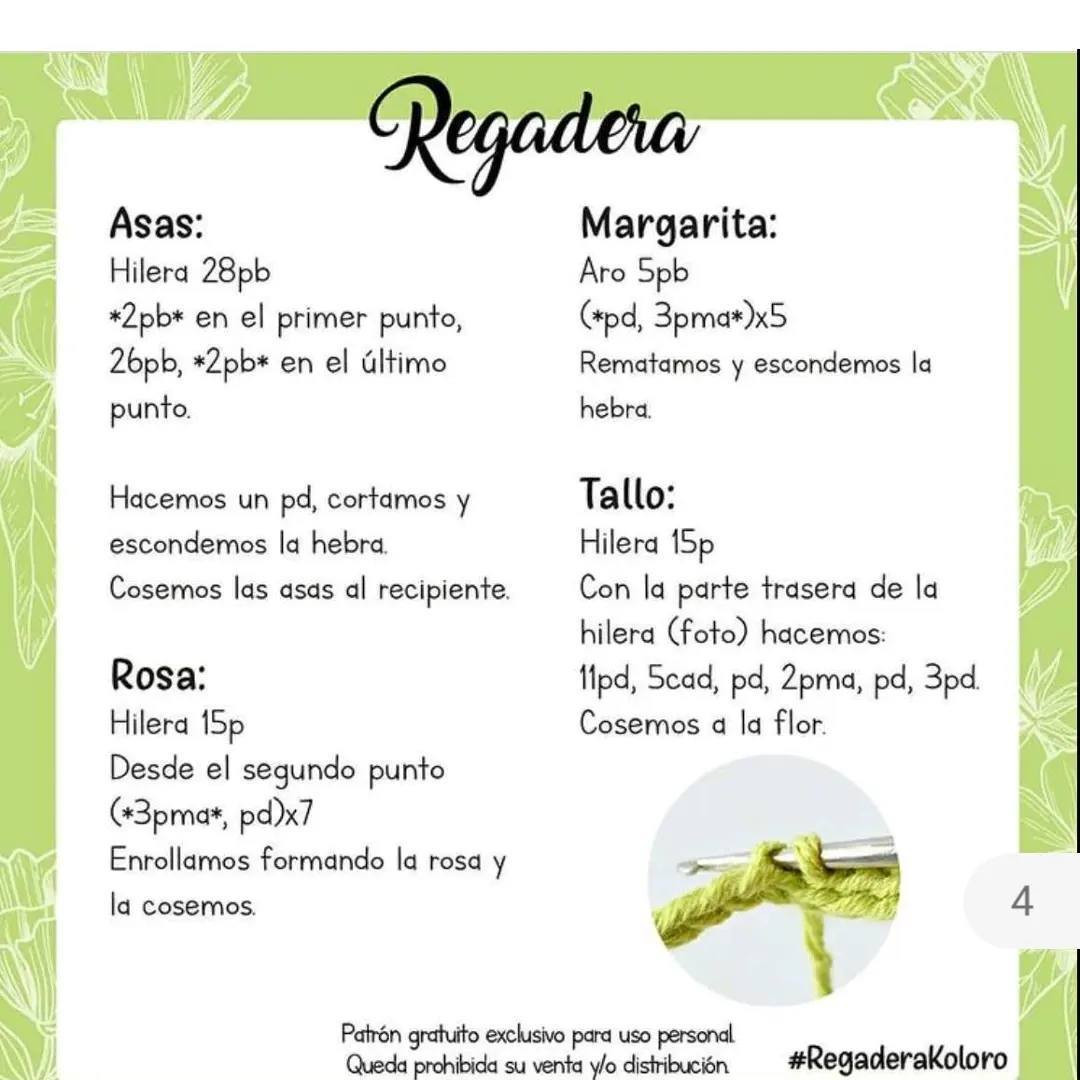 Regadera tejida a crochet: patrón gratis