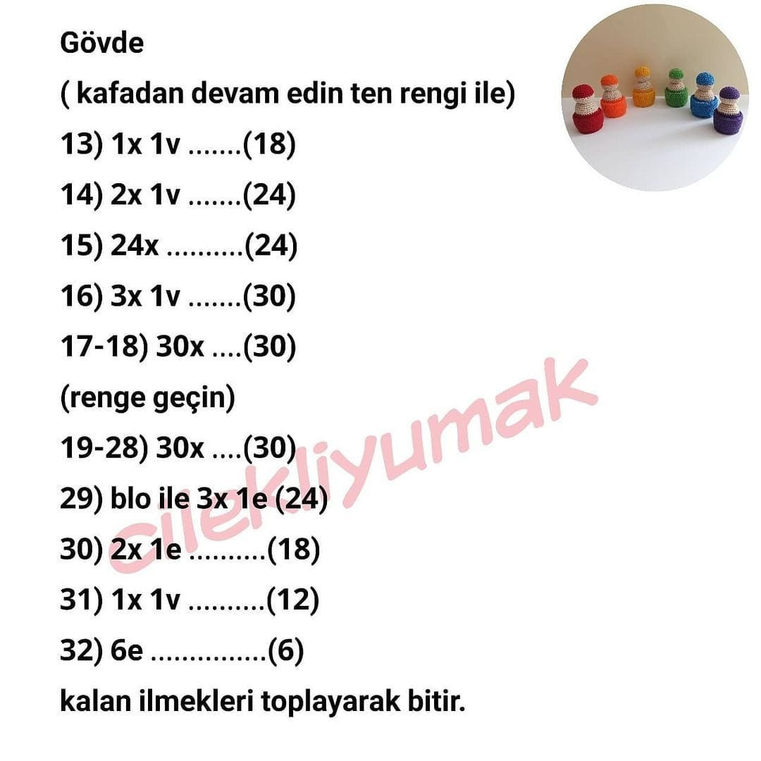 Rengarenk Bebekler: Ücretsiz Tığ İşi Şeması