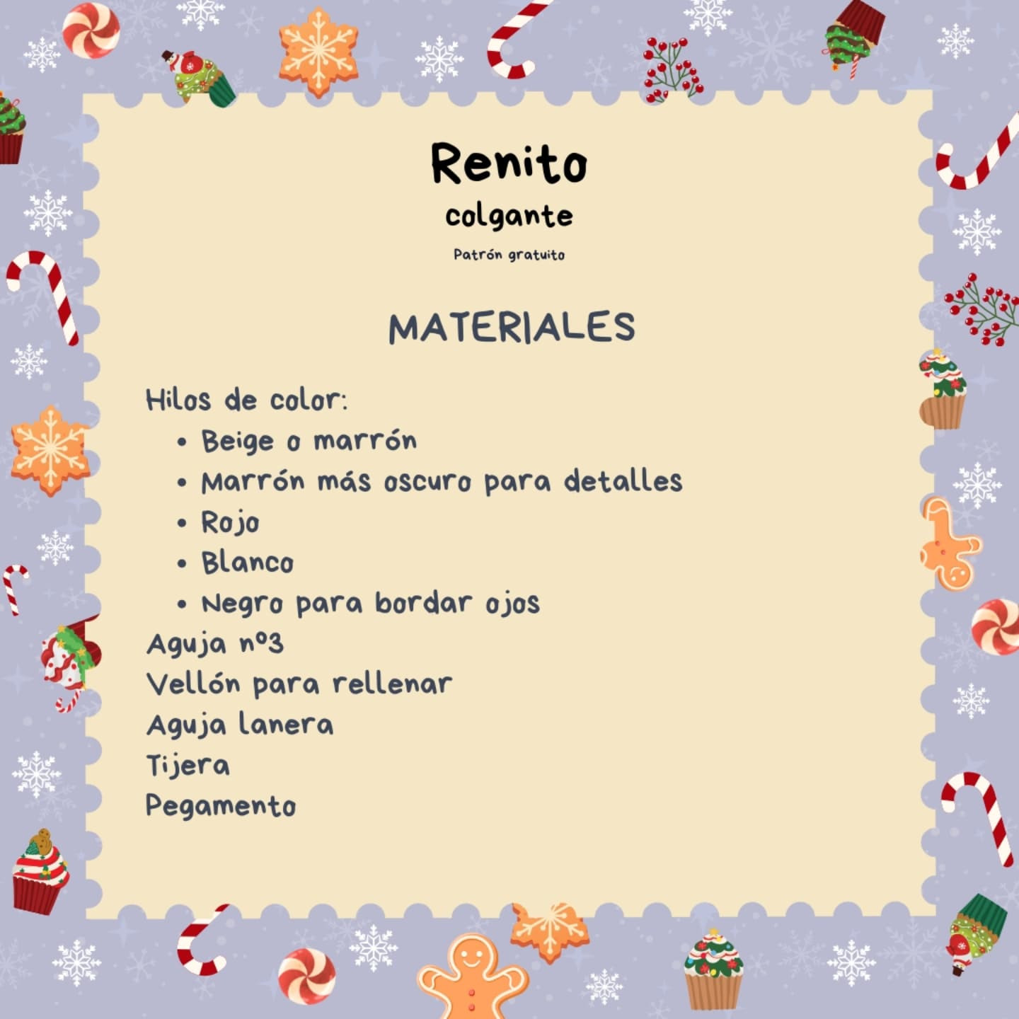 Renito colgante: Patrón de crochet navideño gratuito