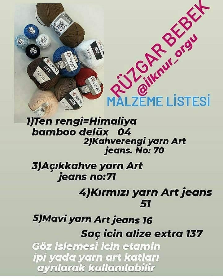 Rüzgar Bebek Amigurumi Şeması Ücretsiz