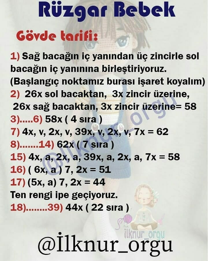 Rüzgar Bebek Amigurumi Şeması Ücretsiz