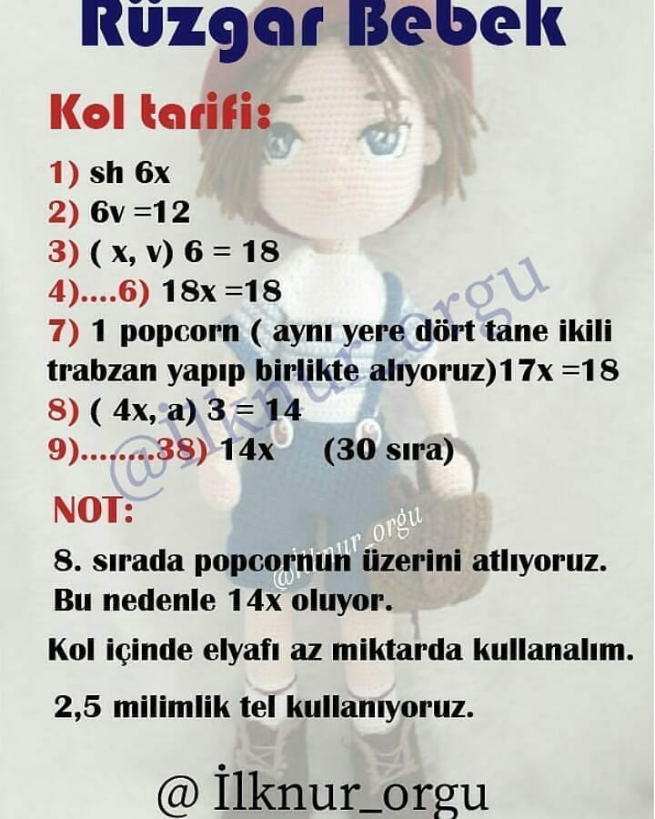 Rüzgar Bebek Amigurumi Şeması Ücretsiz