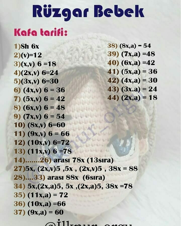 Rüzgar Bebek Amigurumi Şeması Ücretsiz
