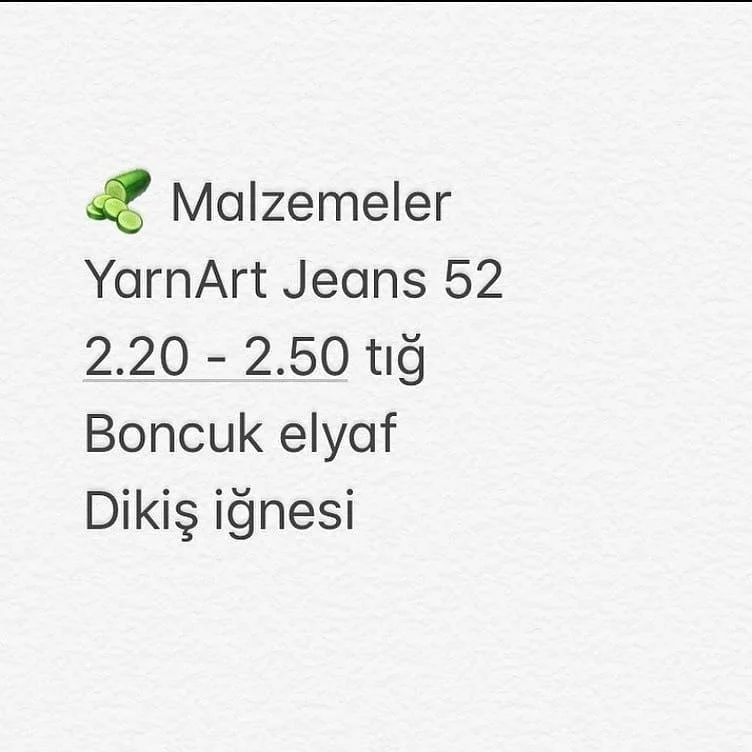 SALATALIK AMIGURUMI TARİFİ