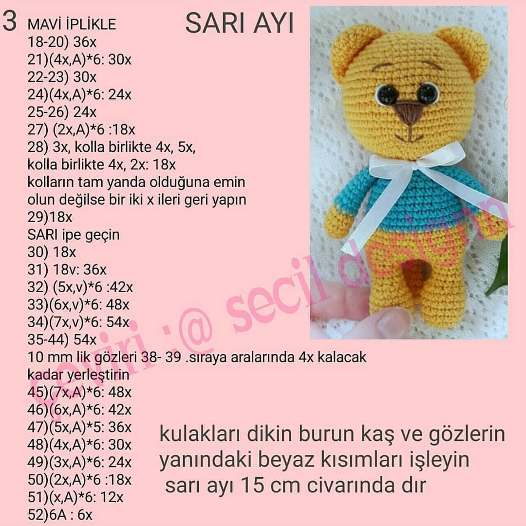 Sarı Ayı Amigurumi Şeması