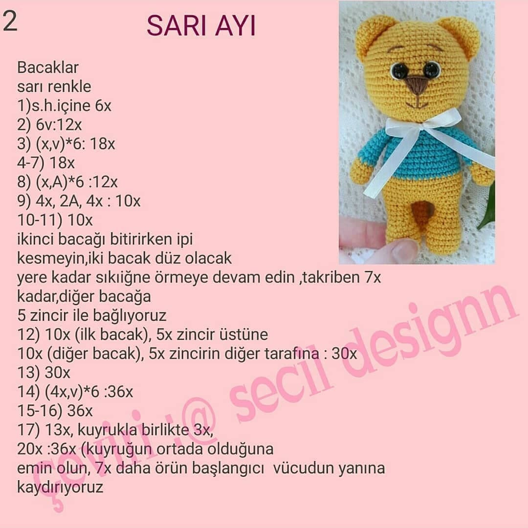Sarı Ayı Amigurumi Şeması