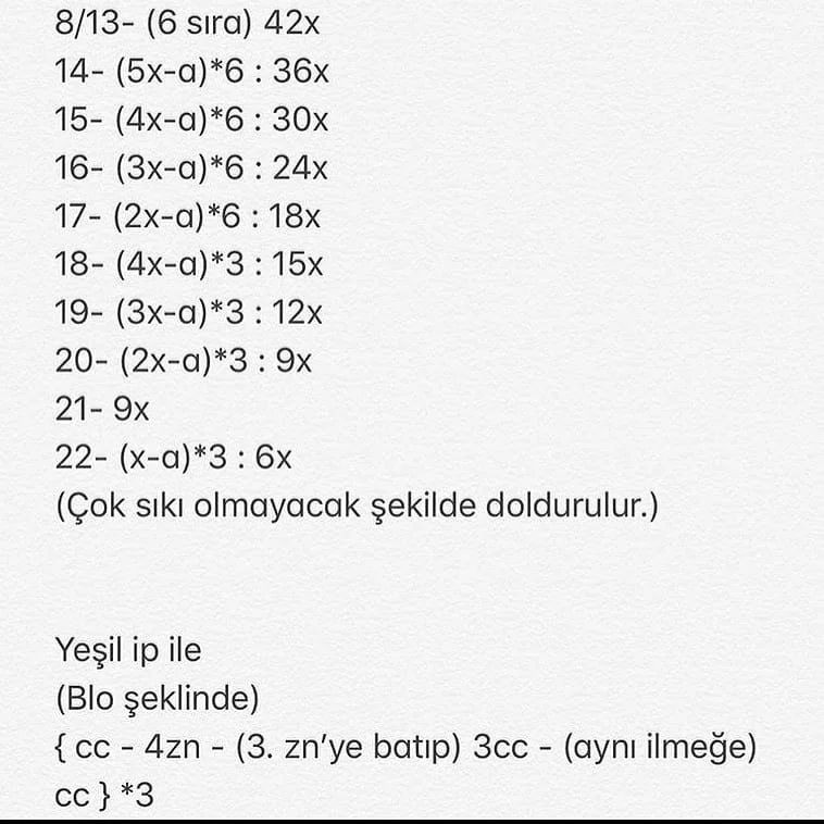 SARIMSAK AMIGURUMI TARİFİ