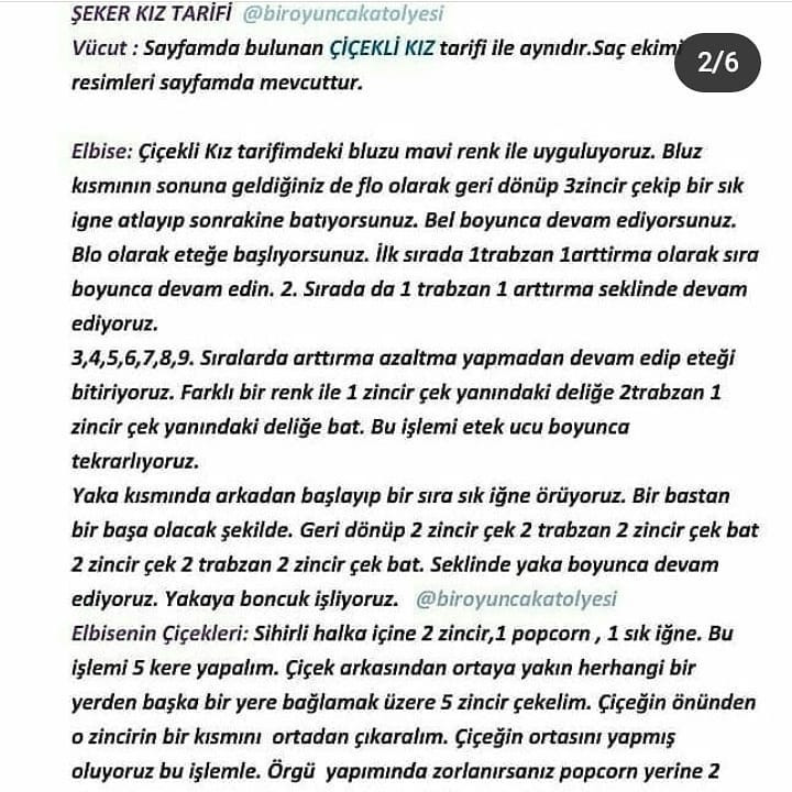 Şeker Kız Bebek Tığ İşi Şeması