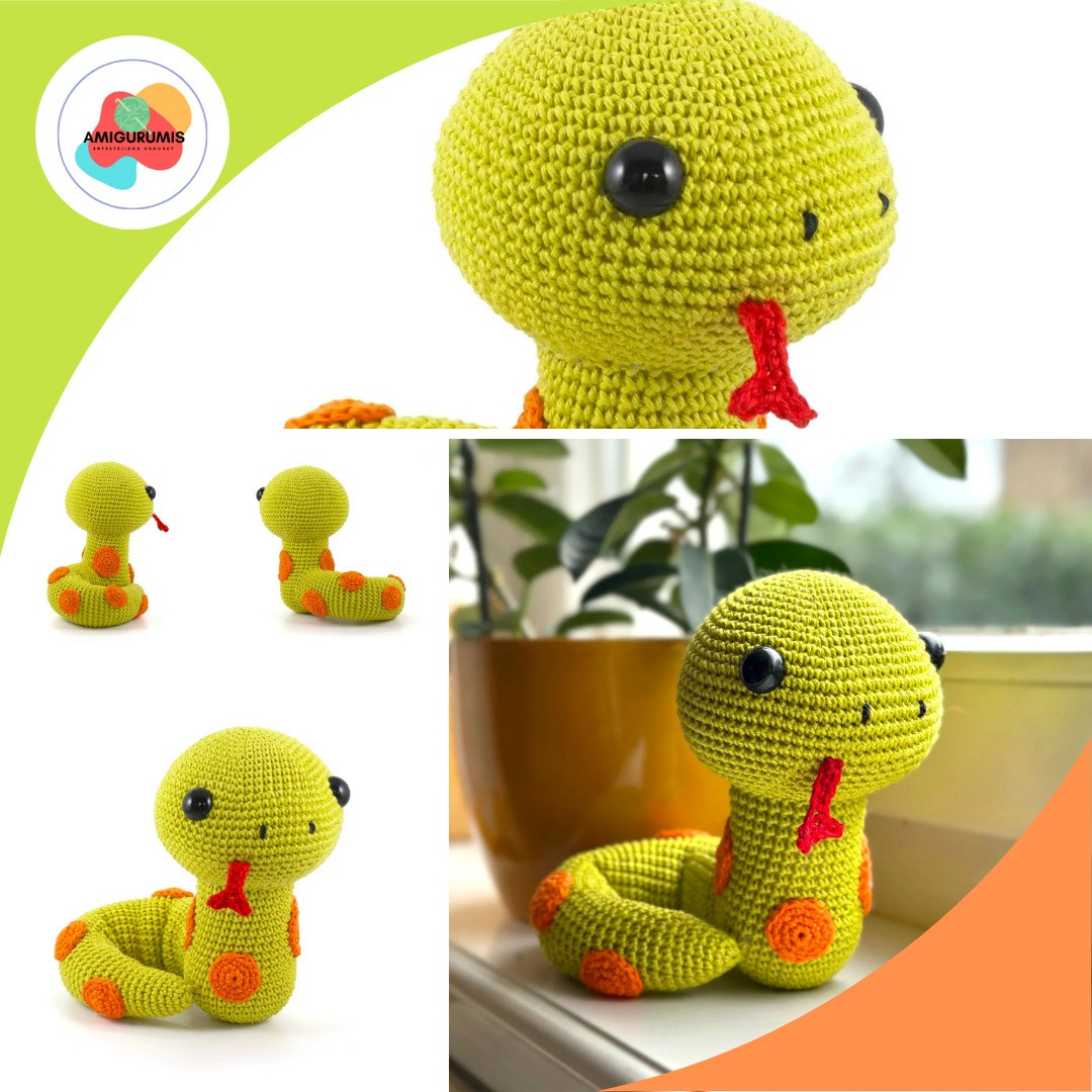 Serpiente Amigurumi: Patrón gratis para tejer