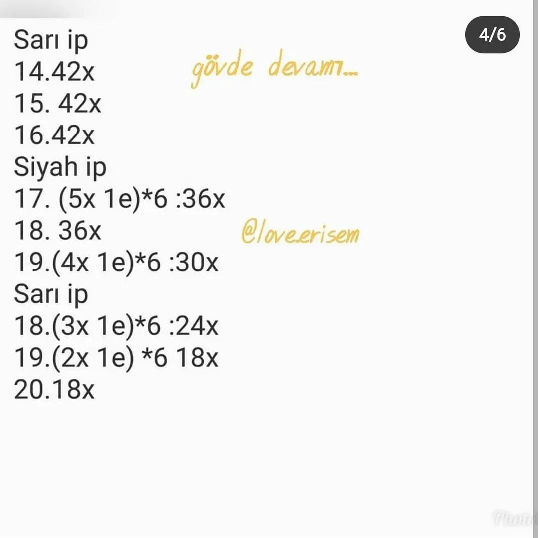 Sevimli Arı Amigurumi Tığ İşi Tarifi