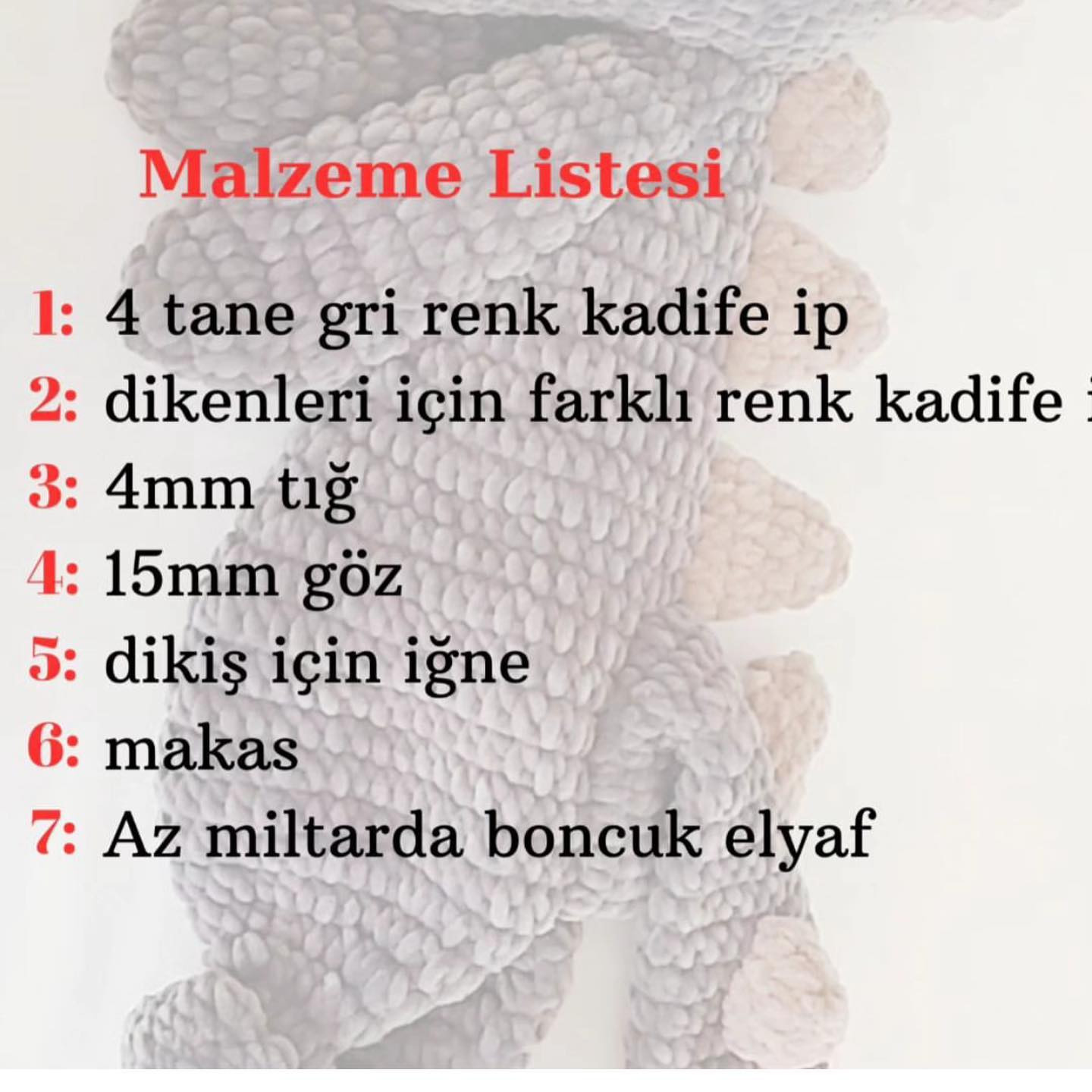 Sevimli Dino Amigurumi: Ücretsiz Tığ İşi Şeması