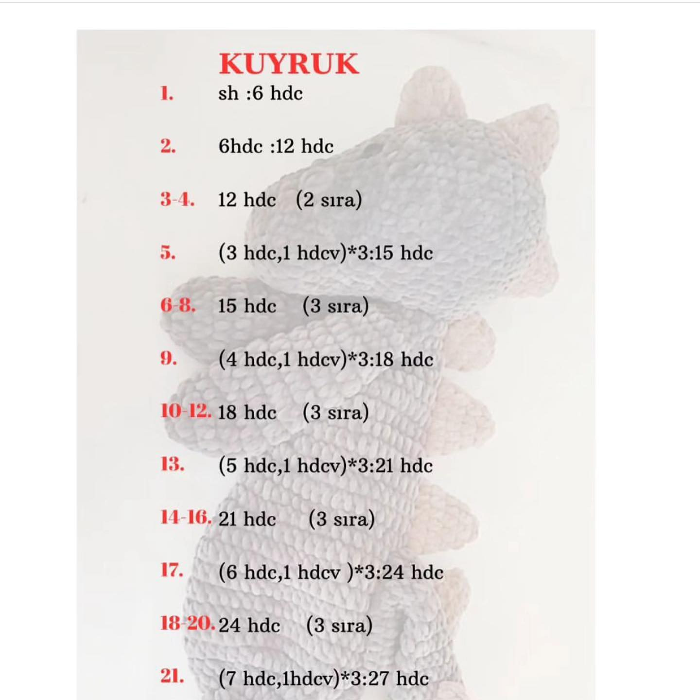 Sevimli Dino Amigurumi: Ücretsiz Tığ İşi Şeması