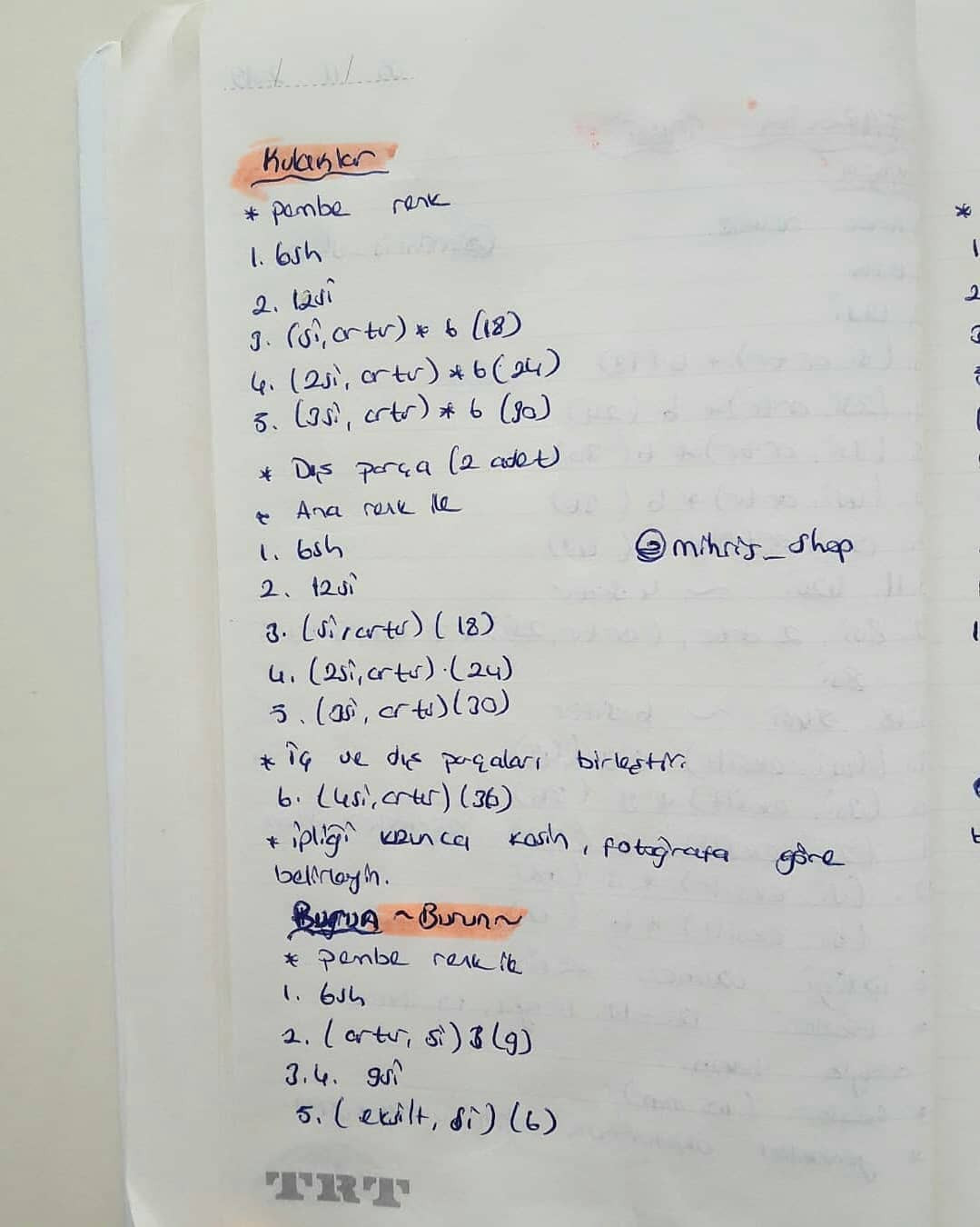 Sevimli Fareler Tığ İşi Şeması