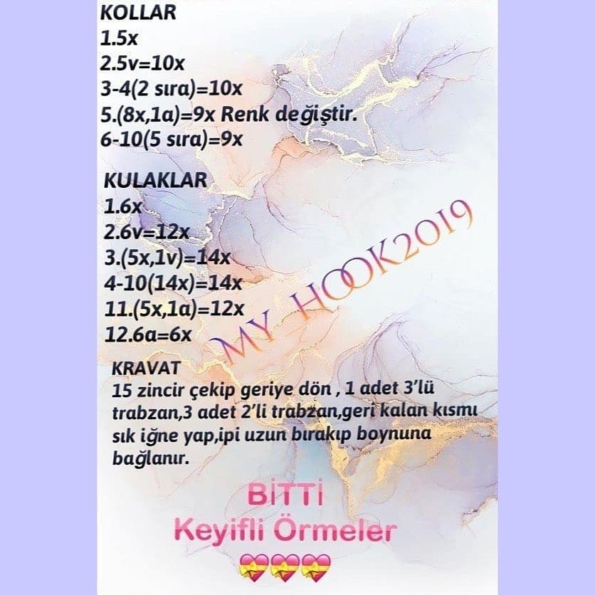 Sevimli Örgü Tavşan Şeması