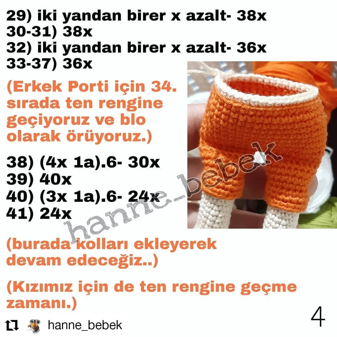 Sevimli Portakal Bebekler: Ücretsiz Tığ İşi Şeması