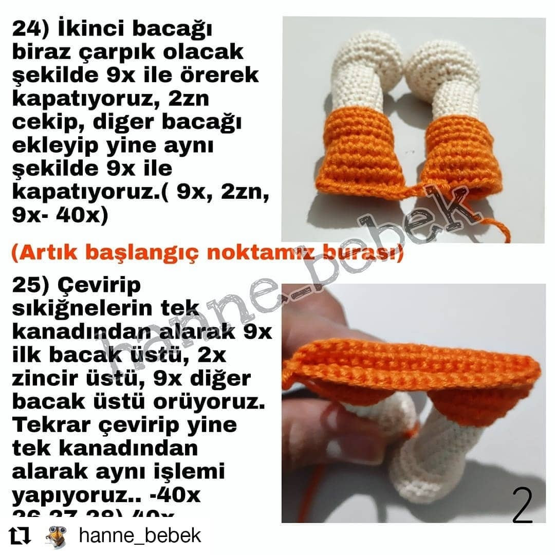 Sevimli Portakal Bebekler: Ücretsiz Tığ İşi Şeması