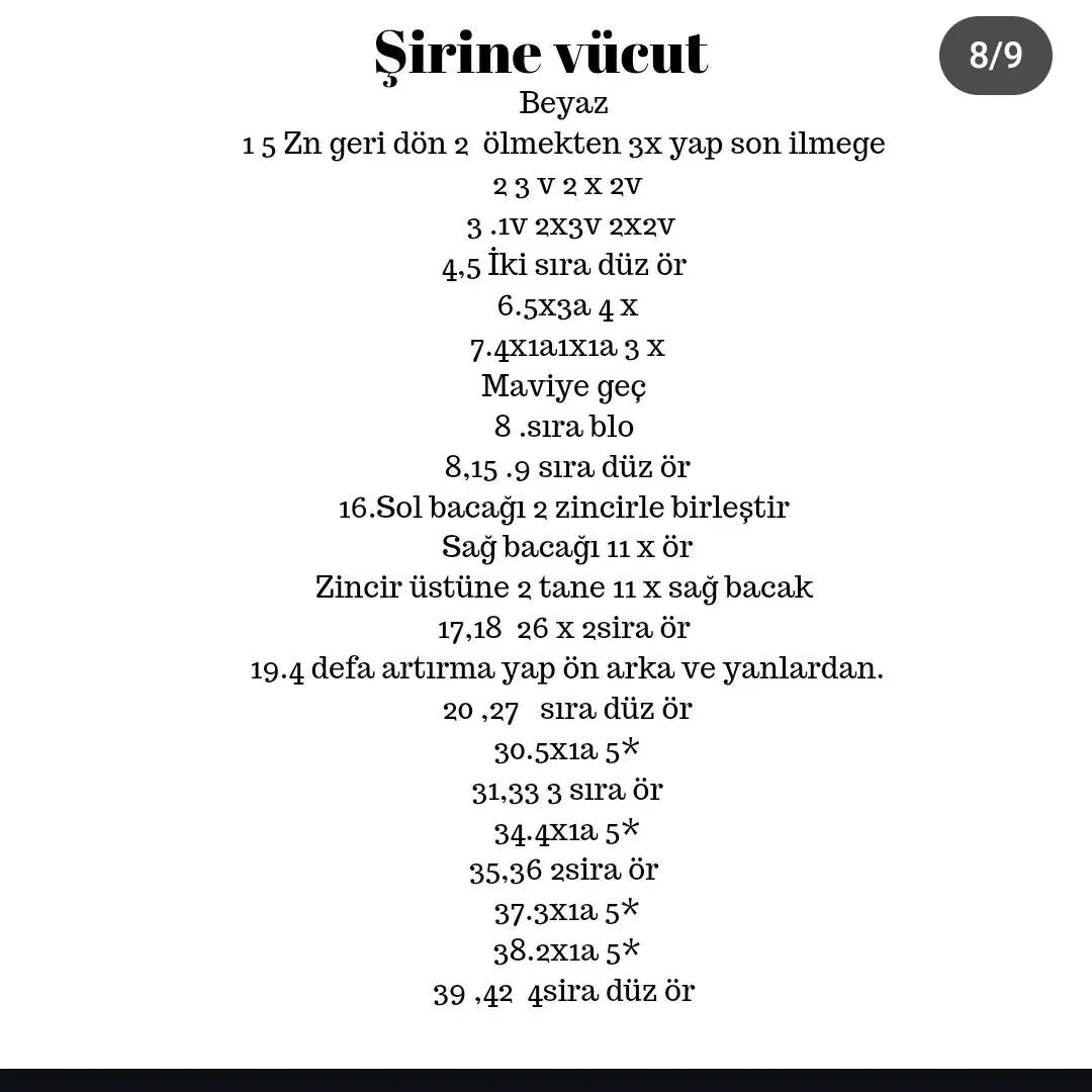 Şirin Amigurumi Tığ İşi Tarifi