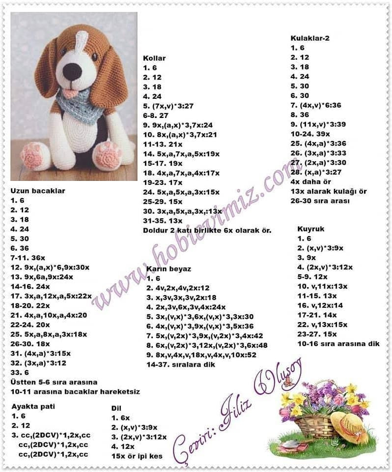 Şirin Beagle Köpeği Amigurumi Şeması