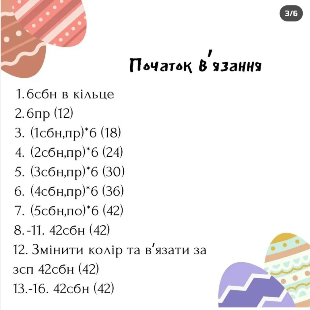 Схема гачком: Великдень яйце в кошику