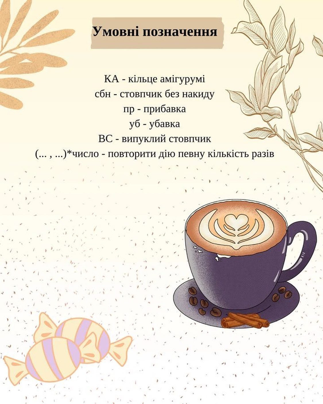 Схема вязания кружки кофе