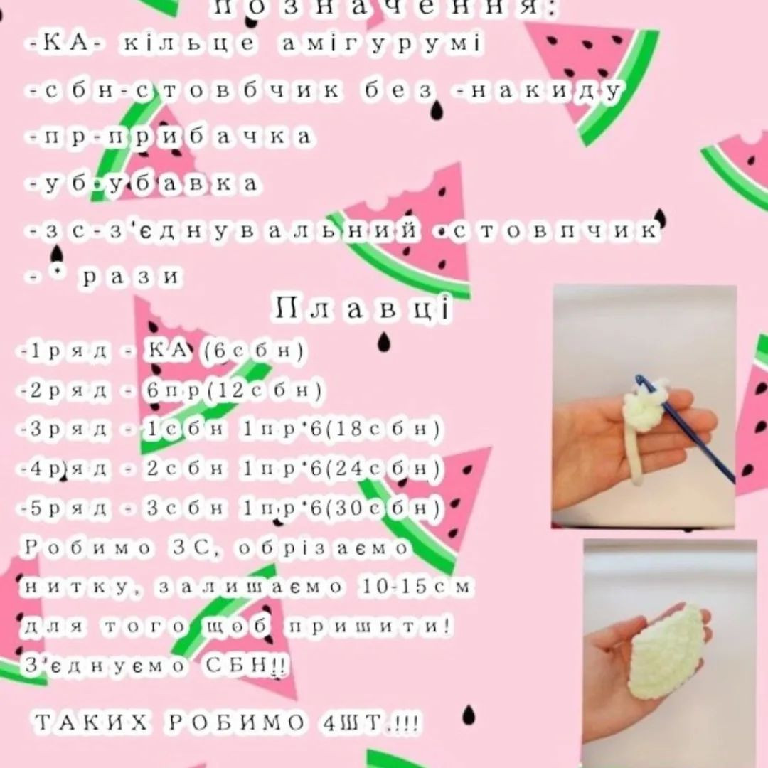 Схема в'язання черепашки-кавуна