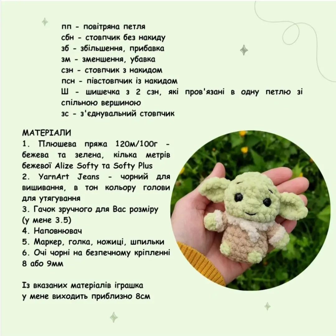 Схема в’язання гачком: милий Грогу в кошику