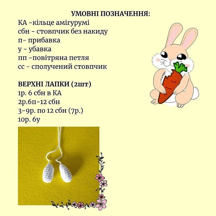Схема в'язання гачком: милий кролик публікації