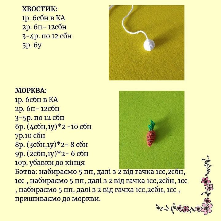 Схема в'язання гачком: милий кролик публікації