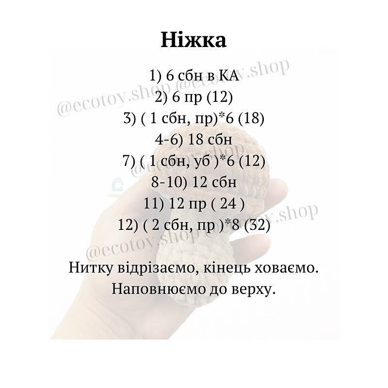Схема в'язання гриба гачком: безкоштовний майстер-клас