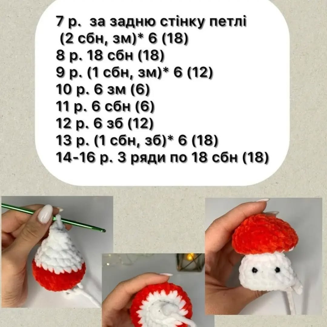 Схема в'язання гриба гачком: милий та простий проект