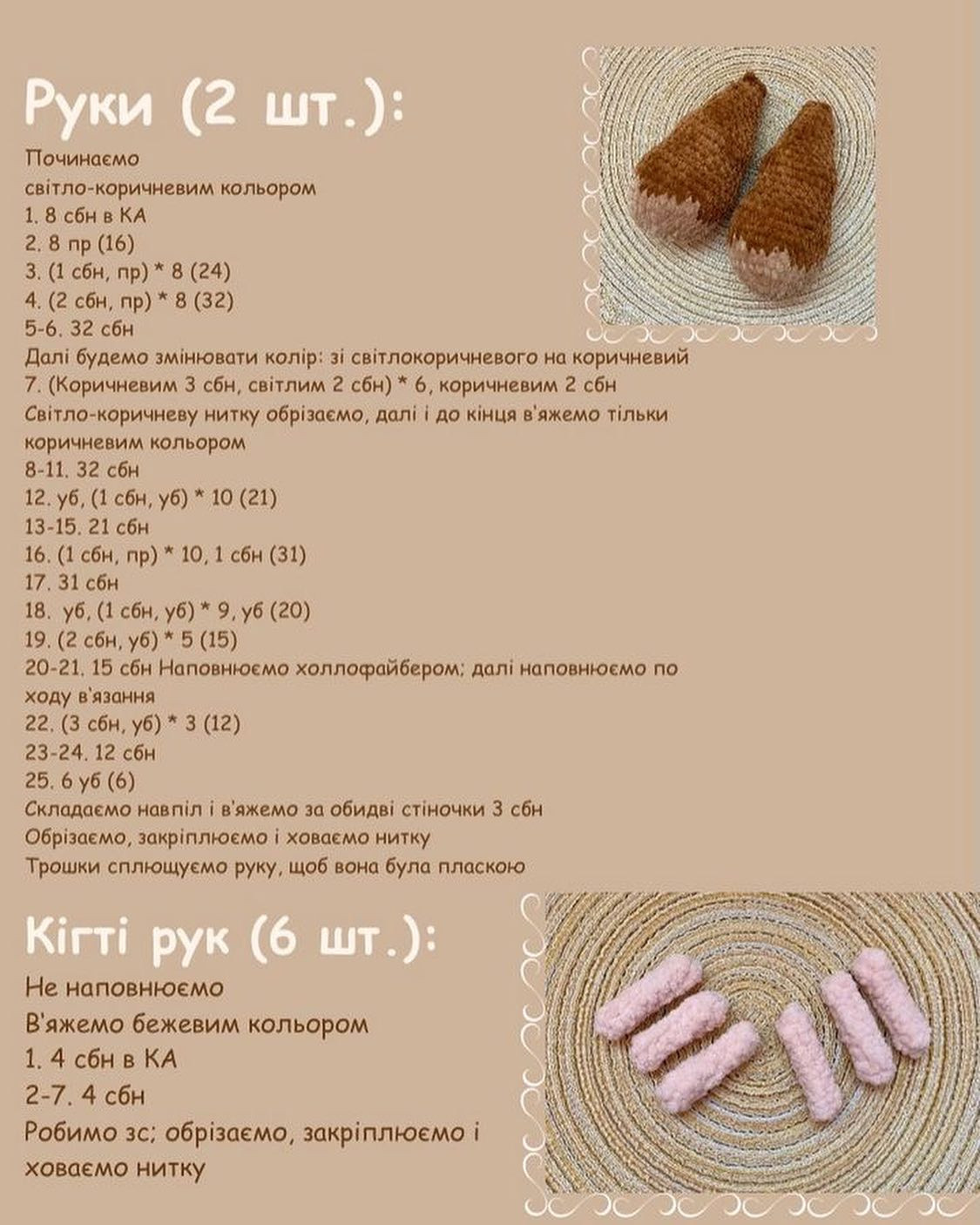 Схема в'язання котика гачком.