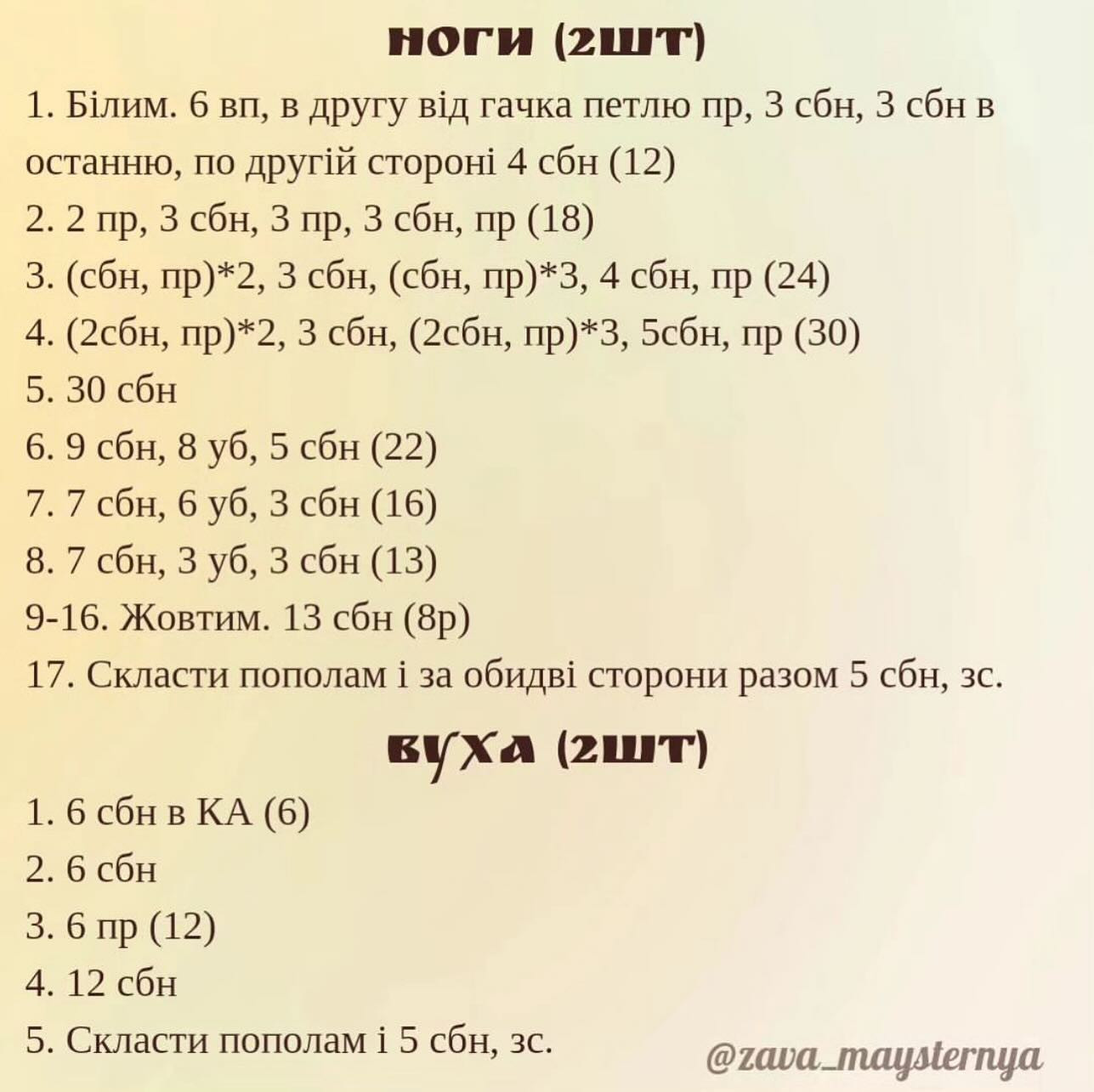 Схема в'язання левенят: опис та фото.
