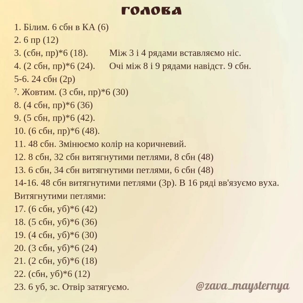 Схема в'язання левенят: опис та фото.