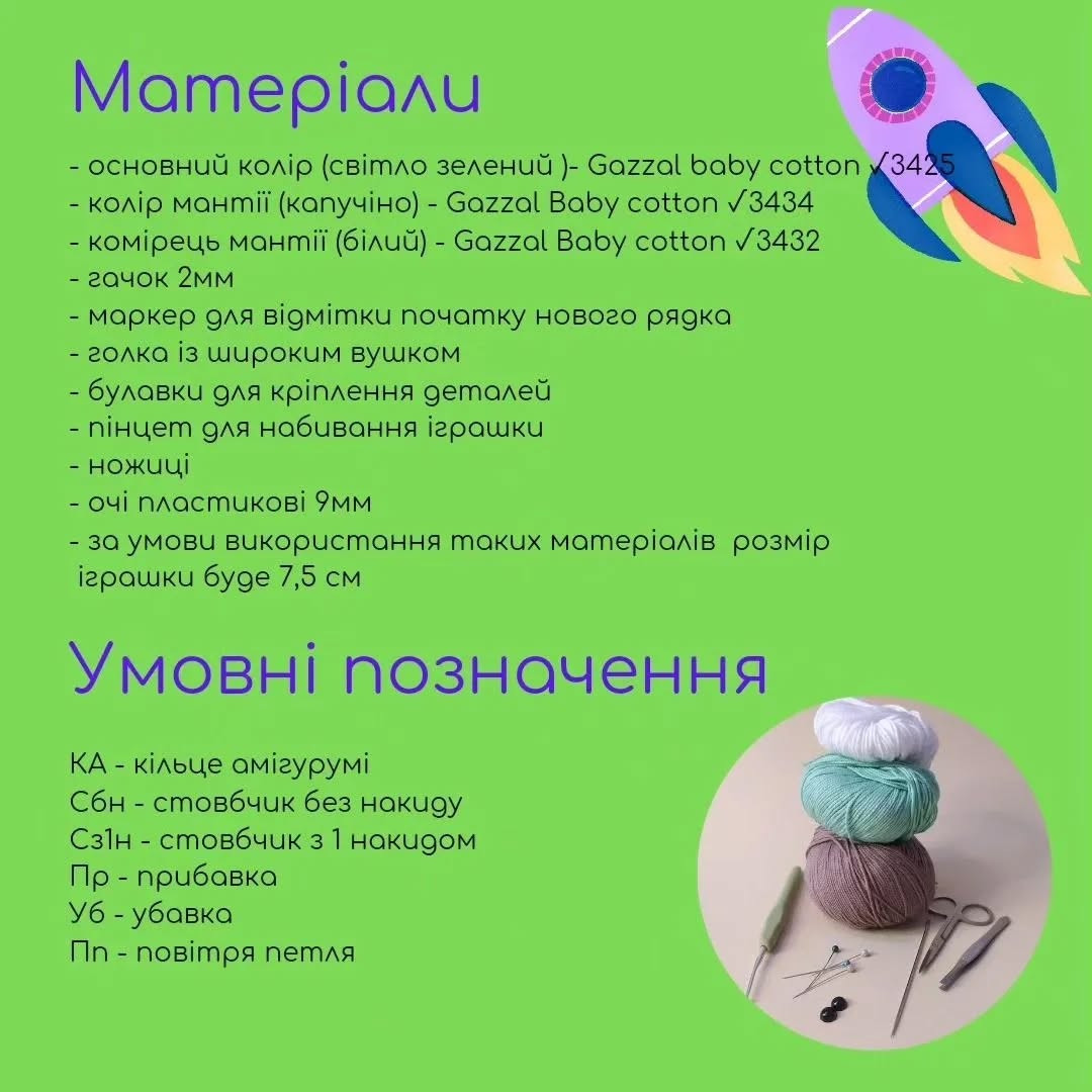Схема в'язання: Малюк Йода гачком