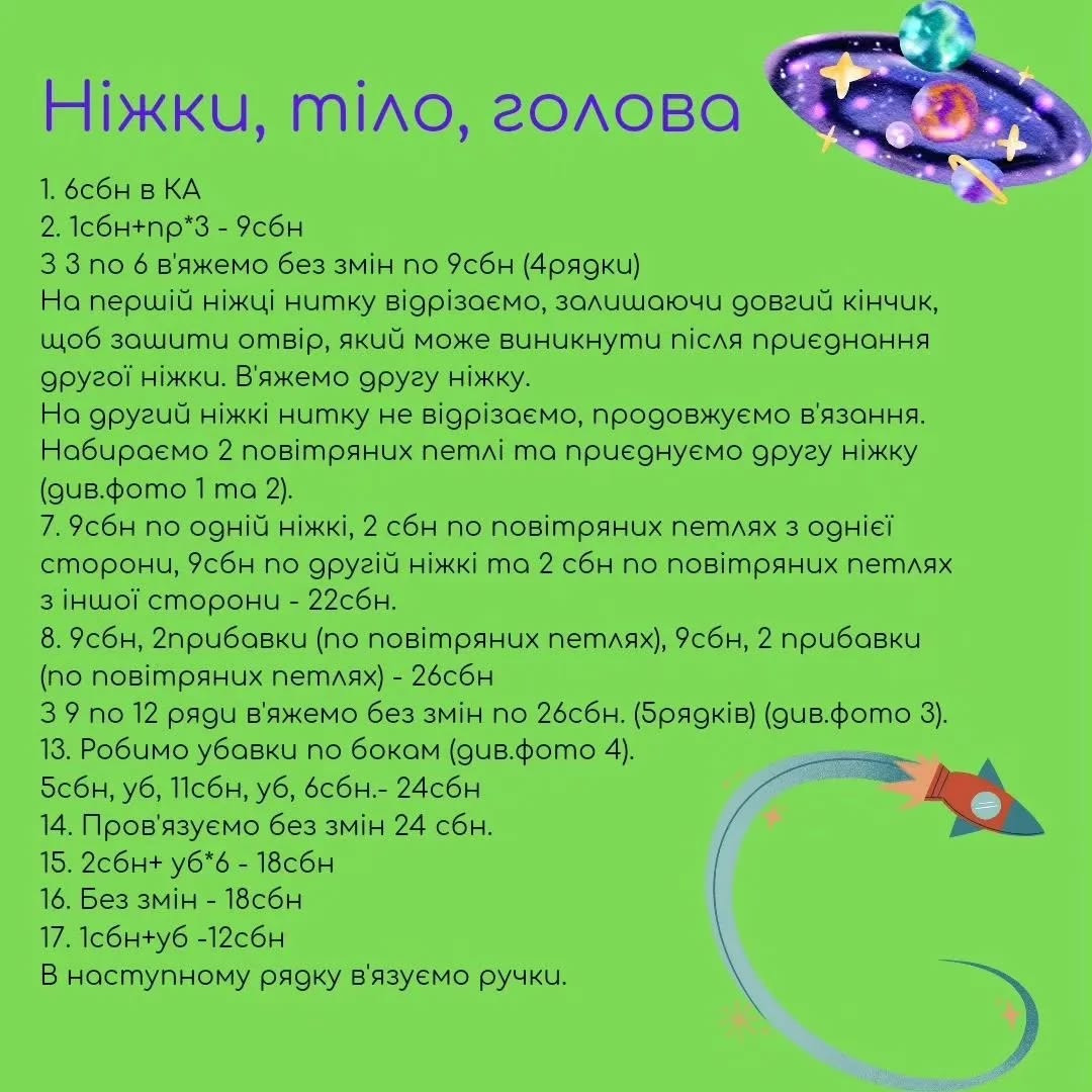 Схема в'язання: Малюк Йода гачком