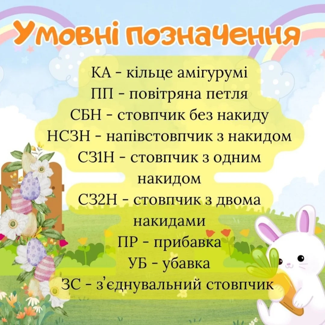Схема в’язання: милі курчата в шкаралупі