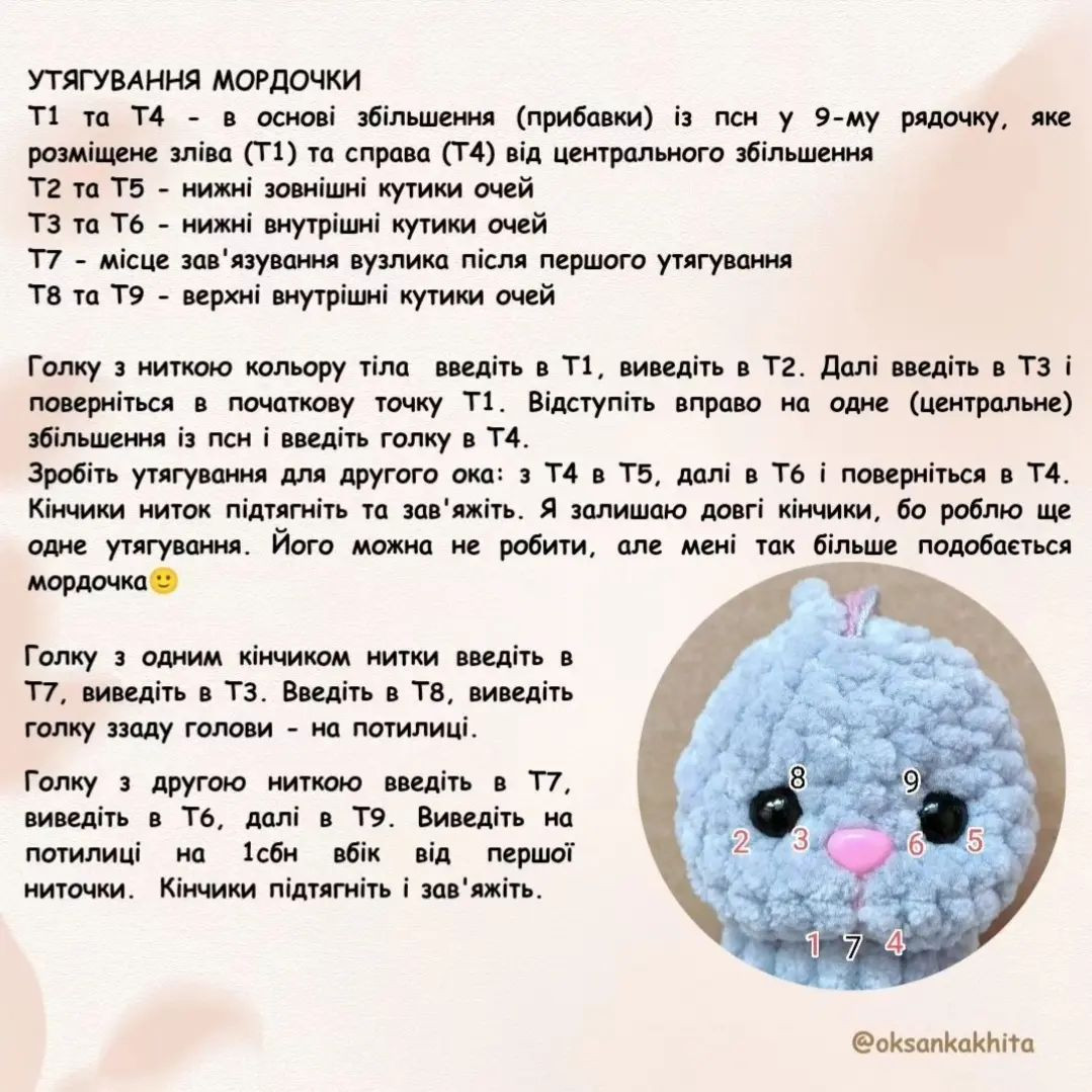 Схема в'язання милих кошенят гачком. Безкоштовним