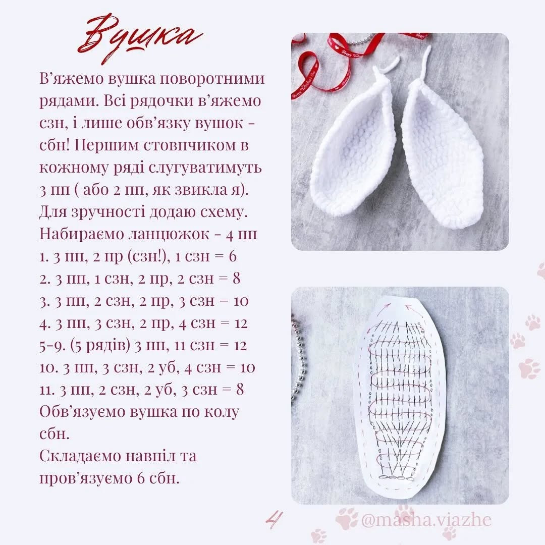Схема в'язання: милий кролик у червоній сукні