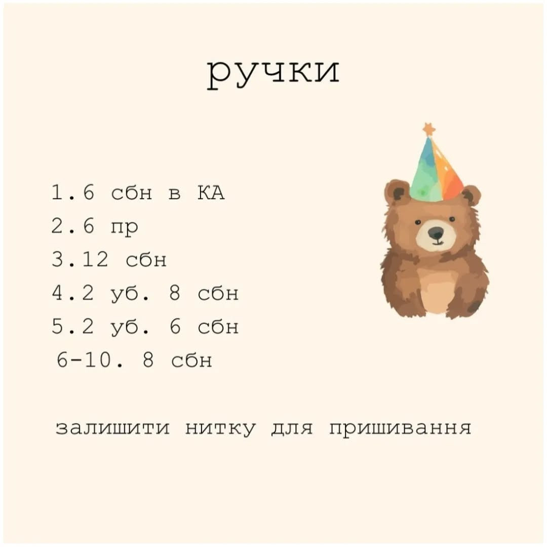 Схема в'язання милого ведмедика. Безкоштовним