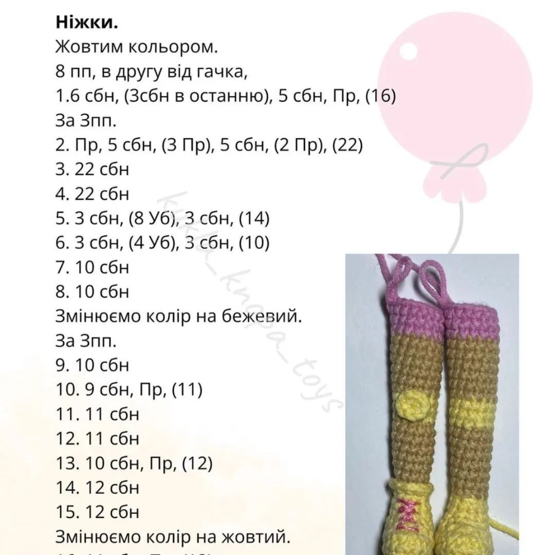 Схема в'язання мініатюрної ляльки