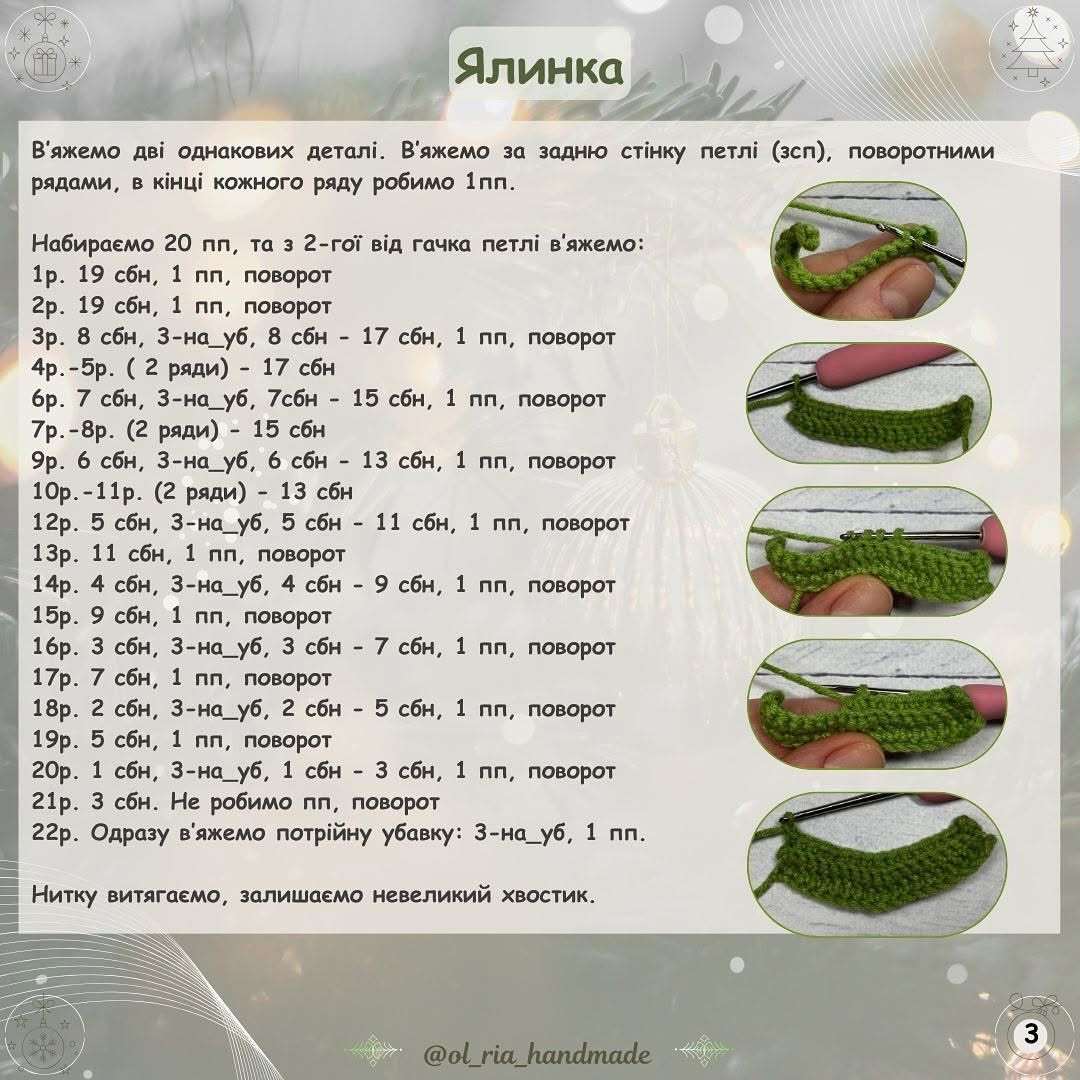 Схема в'язання новорічних ялинок.