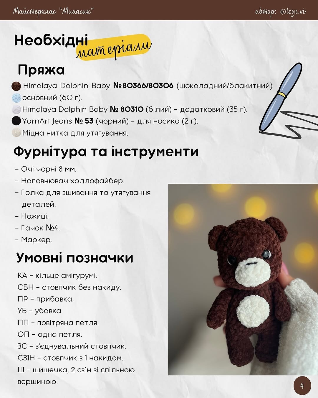 Схема в'язання ведмедика Михасика: безкоштовний майстер-клас.