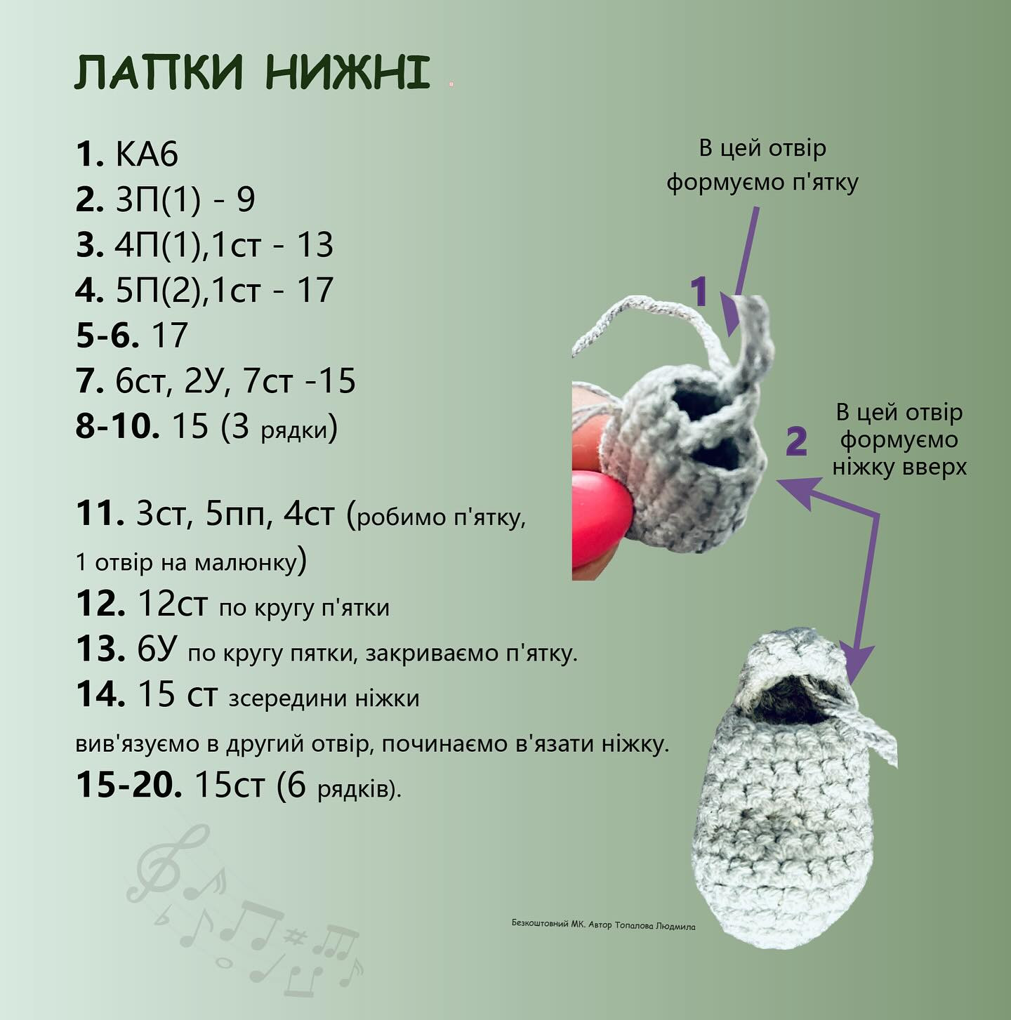 Схема в'язання: Зайчики-скрипалі