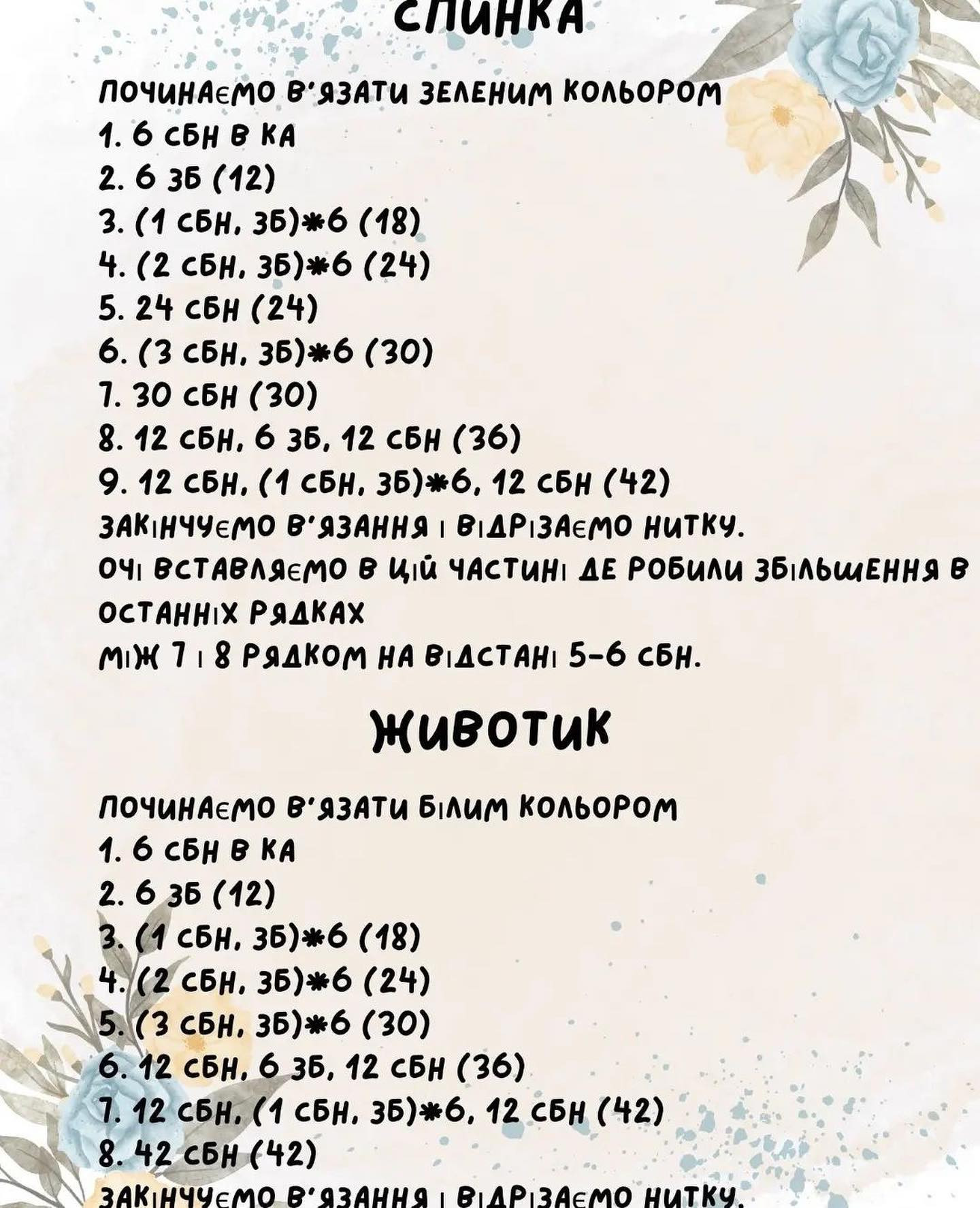 Схема в'язання жабеняти