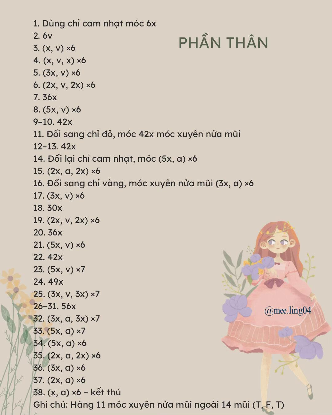 Sơ đồ móc gà bé đáng yêu