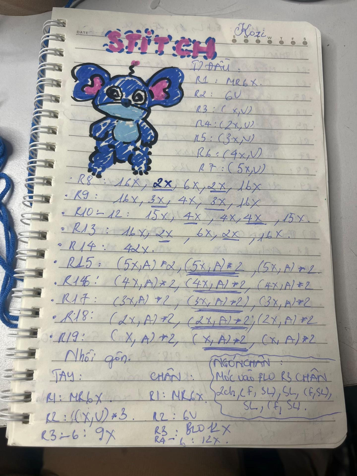 Sơ đồ móc len Stitch dễ thương